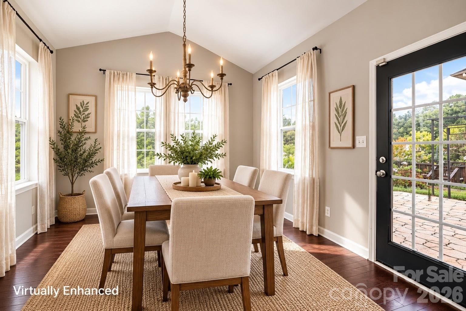 Virtually enhanced sunroom/dining room - 14902 Brotherly Lane, Charlotte