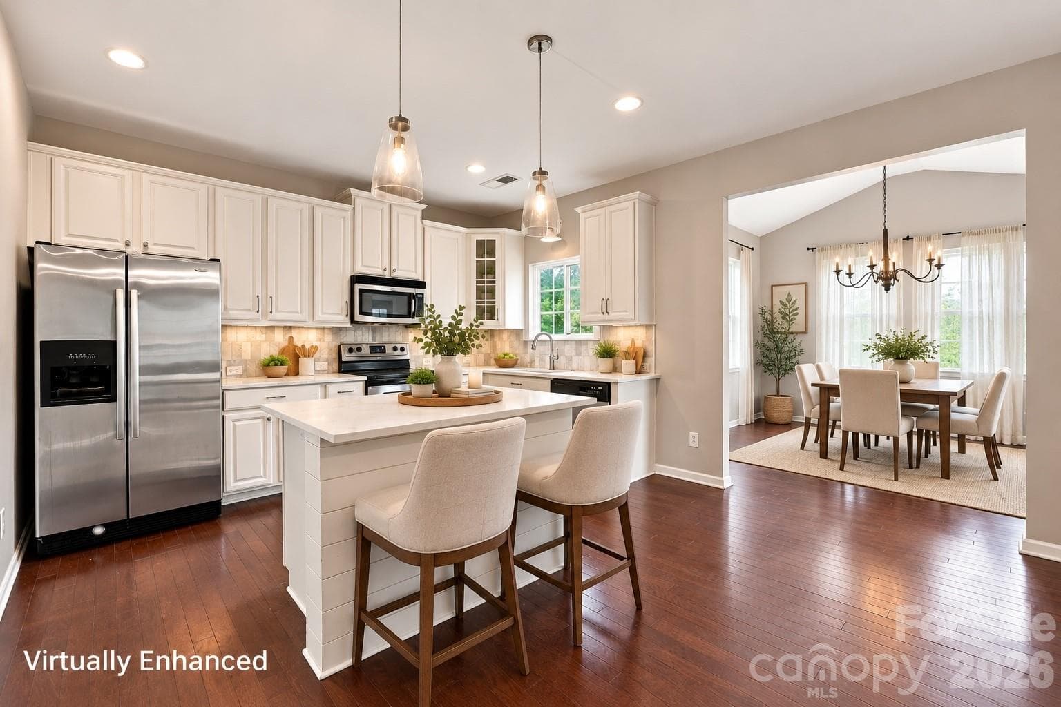 Virtually enhanced kitchen - 14902 Brotherly Lane, Charlotte