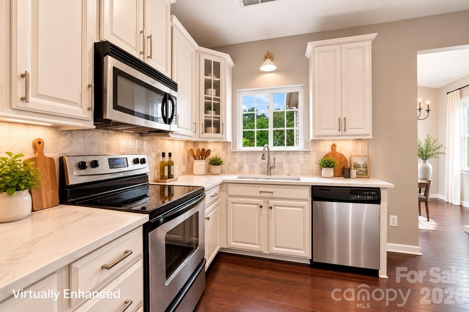 Virtually enhanced kitchen - 14902 Brotherly Lane, Charlotte