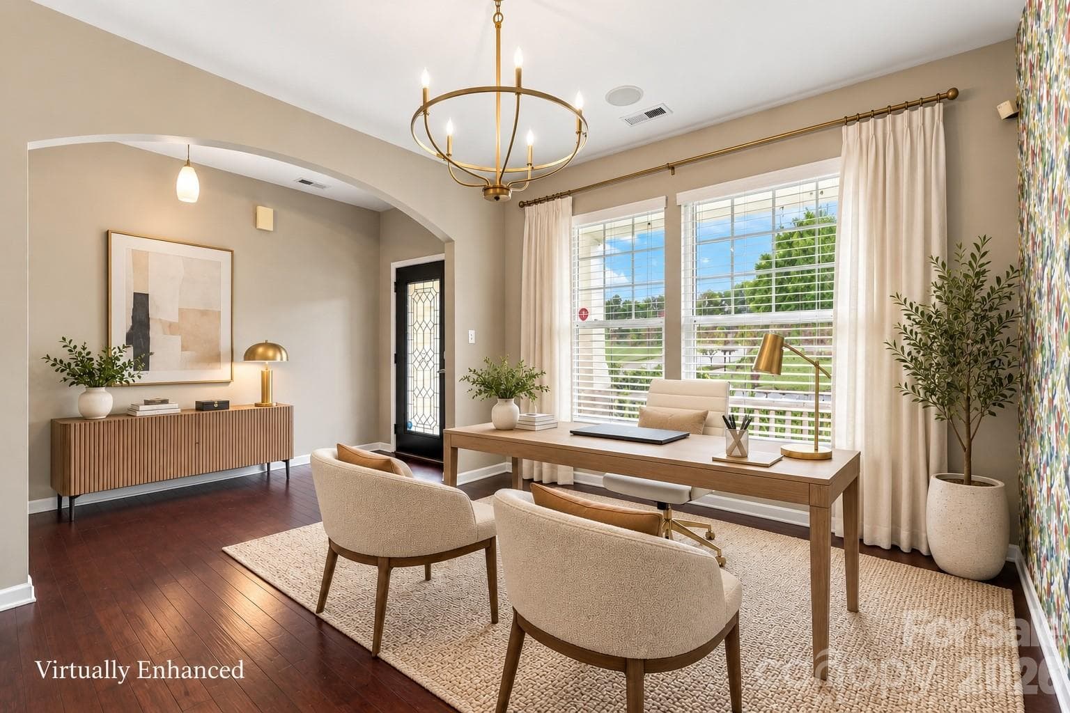 Virtually Enhanced Entrance and home office - 14902 Brotherly Lane, Charlotte