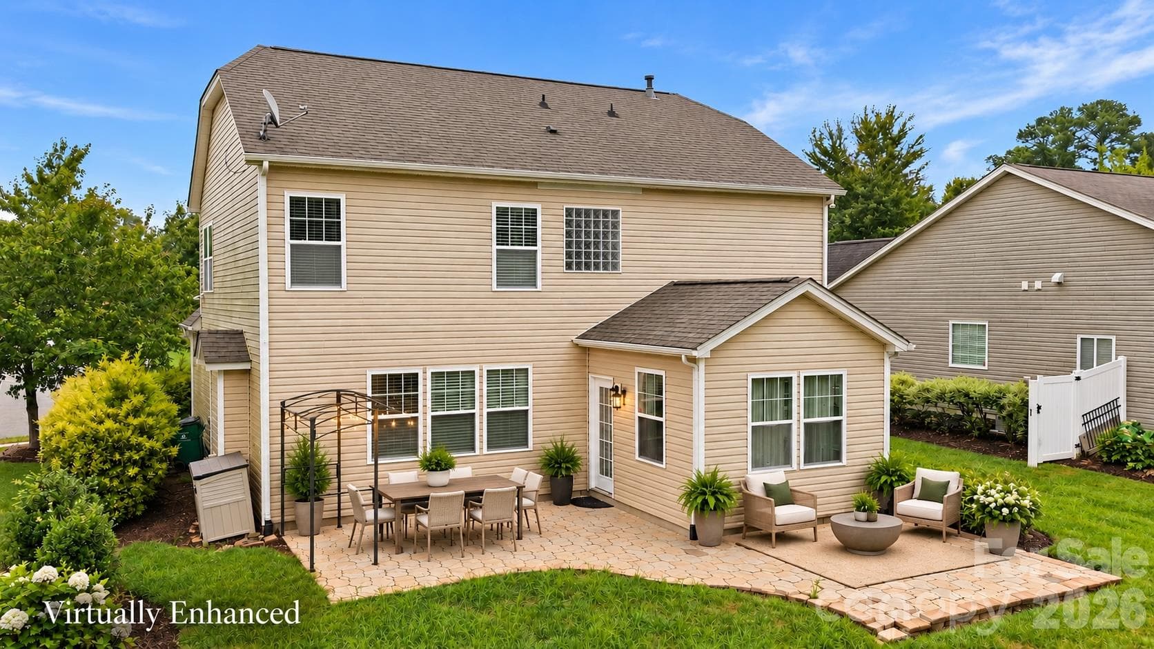 Virtually Enhanced rear yard - 14902 Brotherly Lane, Charlotte