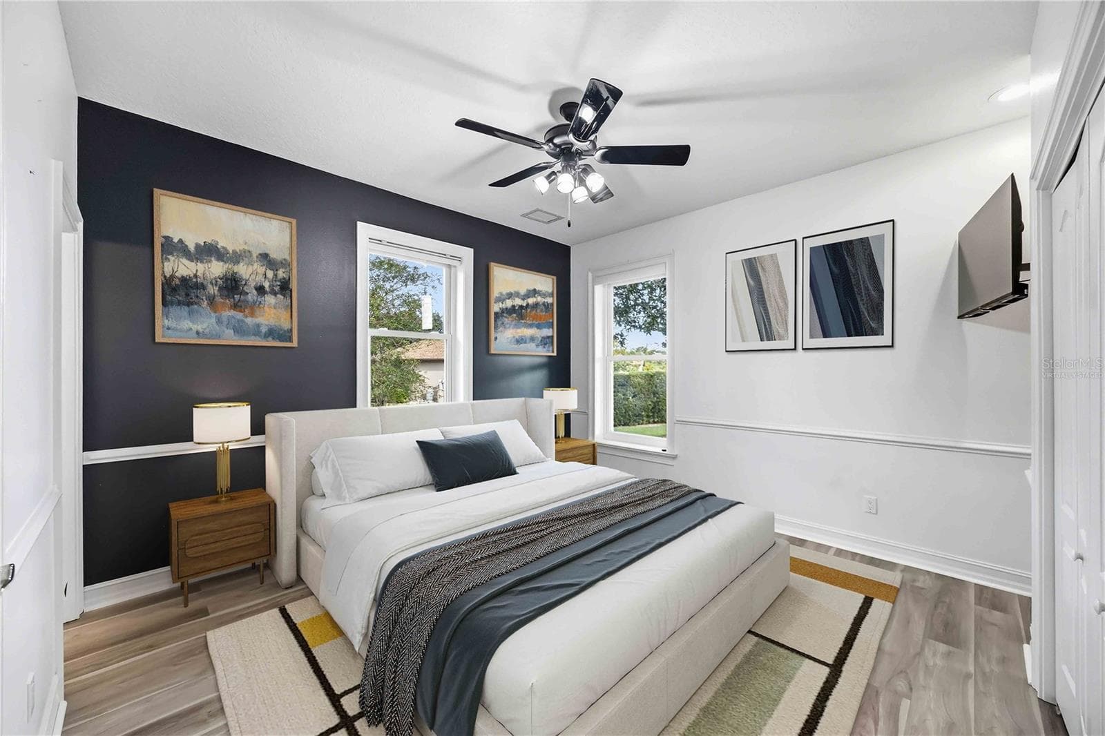 Virtually staged bedroom furniture - 8543 SW AVIARY RD, ARCADIA