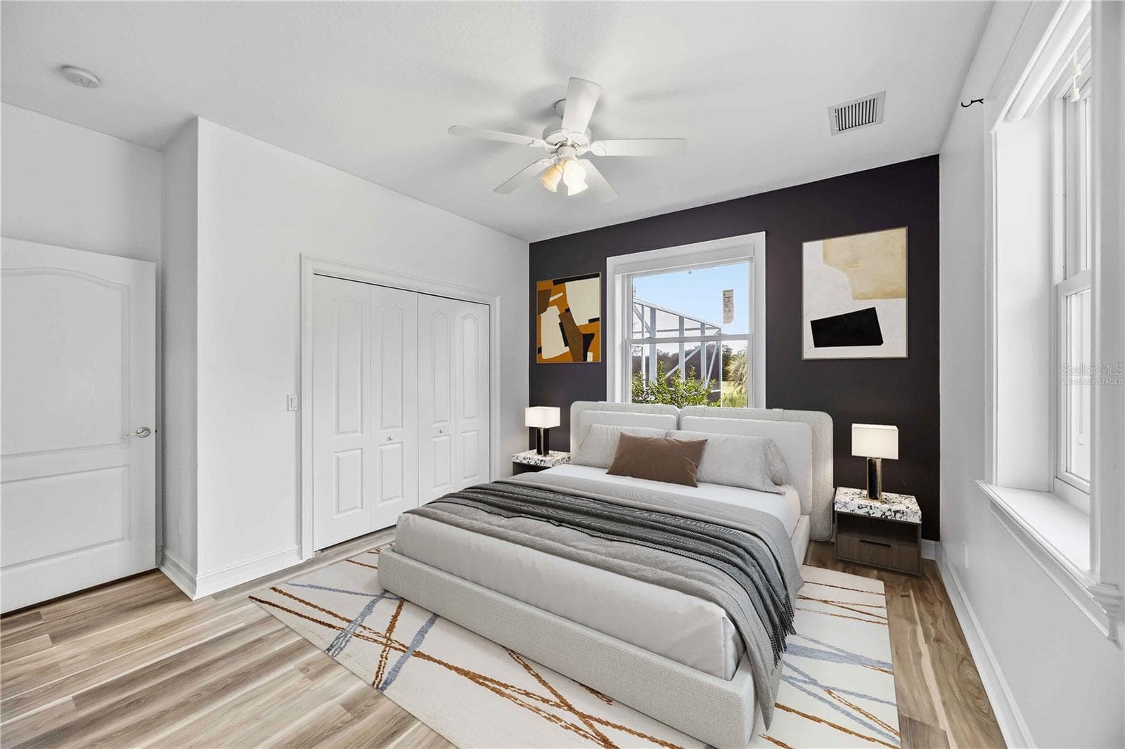Virtually staged bedroom furniture - 8543 SW AVIARY RD, ARCADIA