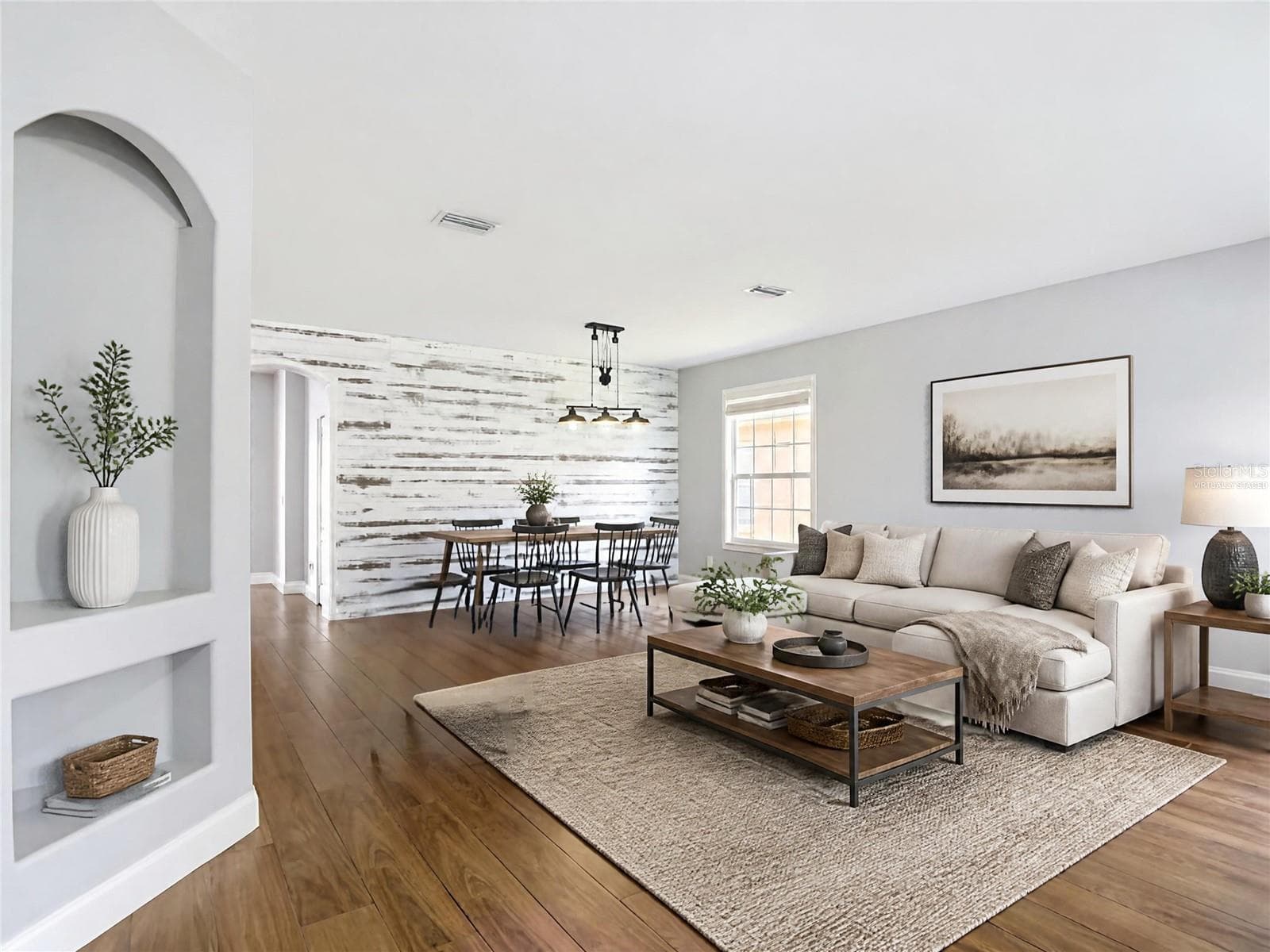 Virtually Staged: Living Room - Dining Room - 18316 CYPRESS HAVEN DR, TAMPA