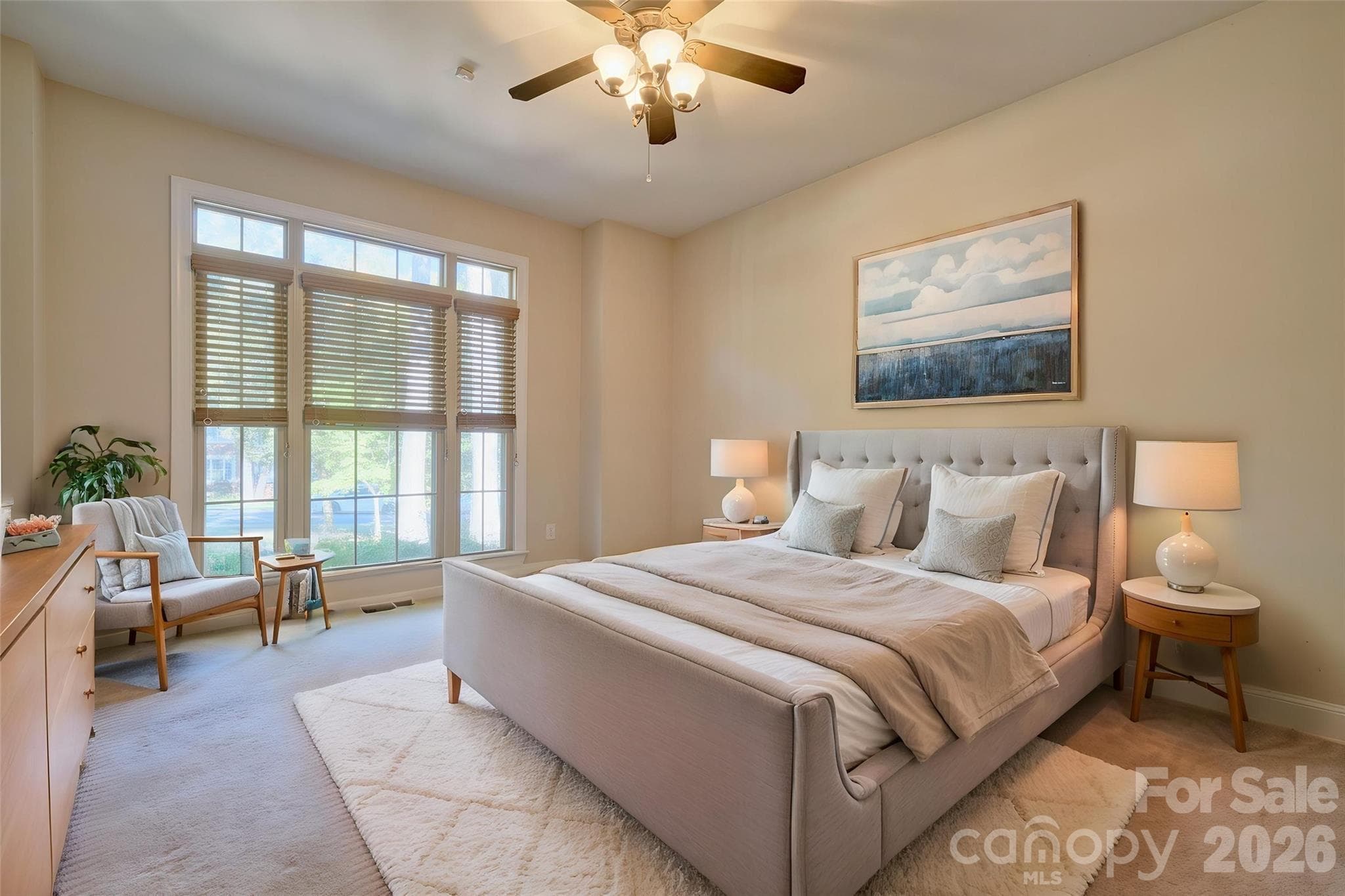 Virtually staged bedroom - 225 Highland Forest Drive, Lake Wylie