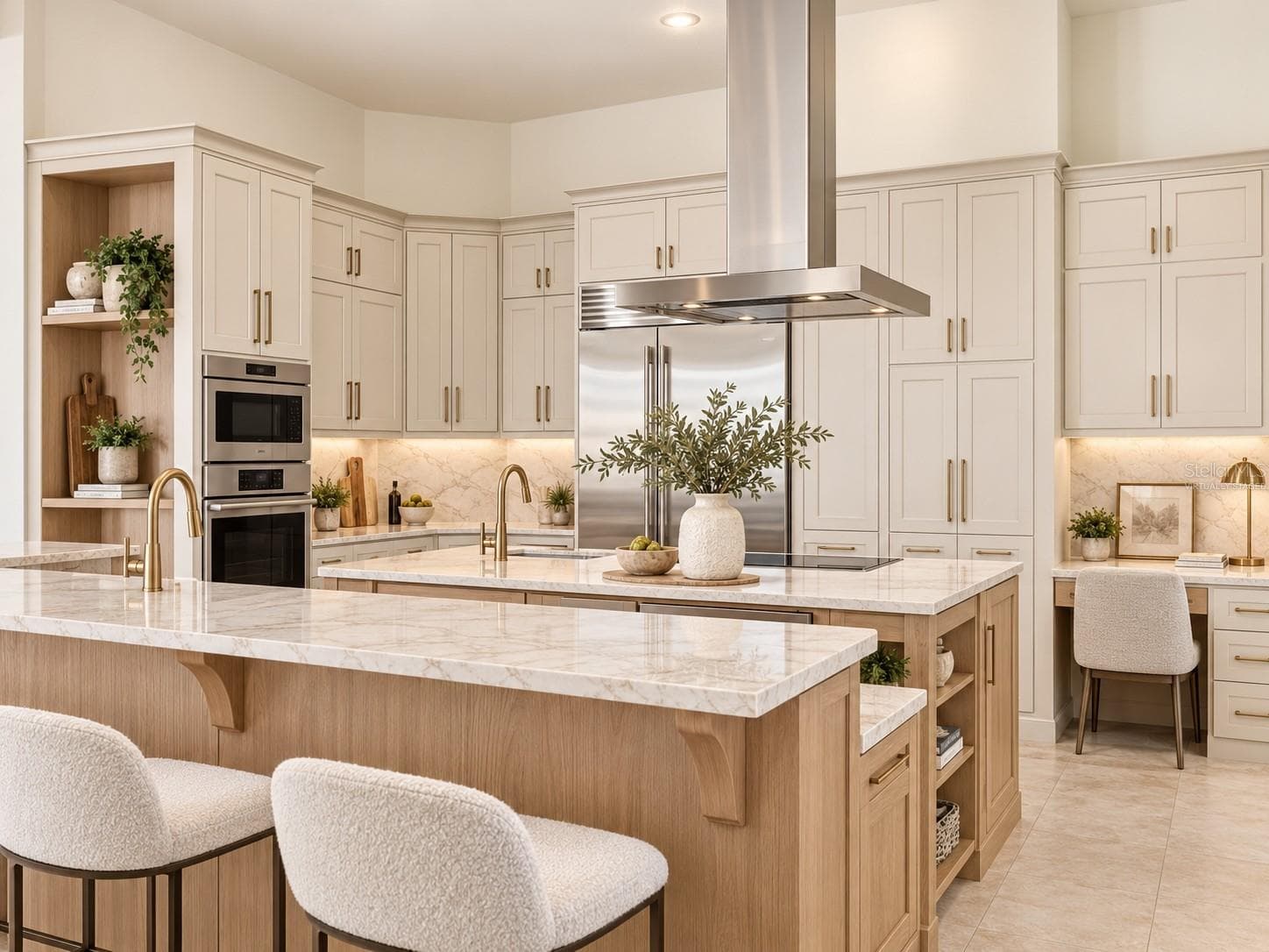 Virtually staged Re-Imagined Creamy Oak Kitchen - 9320 CYPRESS COVE DR, ORLANDO