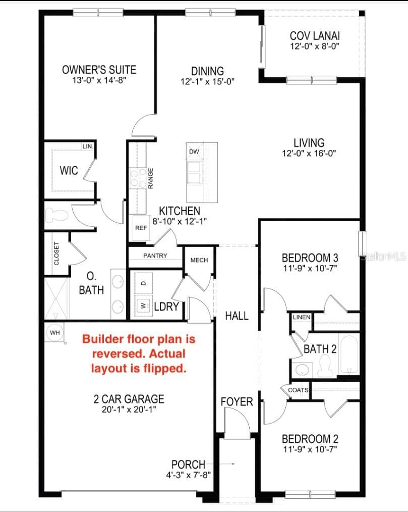 Builder floor plan is reversed. Actual layout is flipped. - 12293 MOUNTAIN ISLAND TRL, PARRISH
