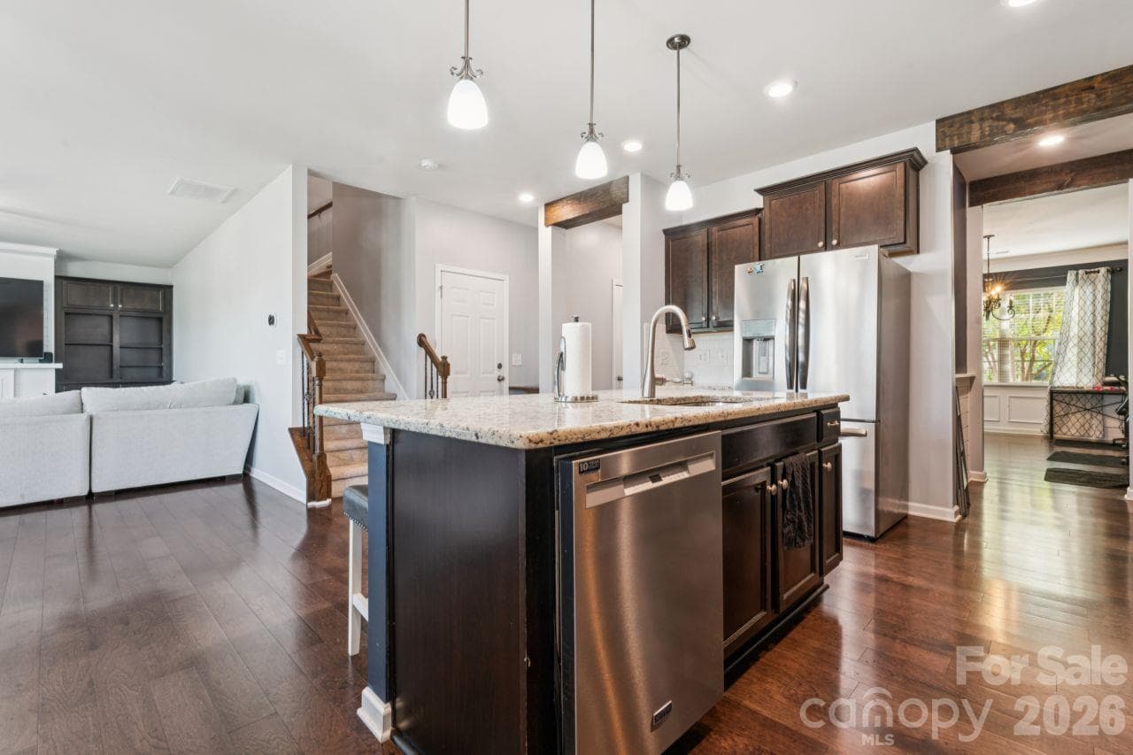 Kitchen into Living Room - 3018 Oakmere Road, Waxhaw