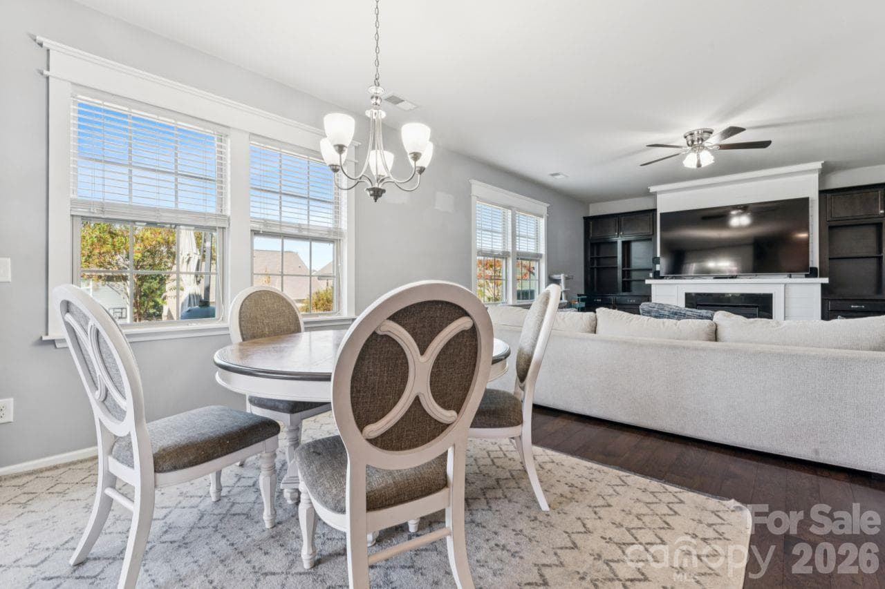 Kitchen into Dining Area and Living Room - 3018 Oakmere Road, Waxhaw