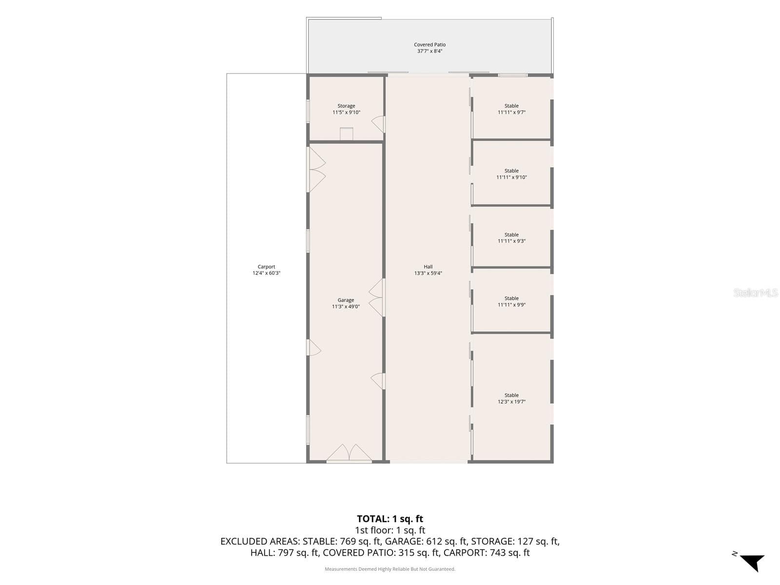 Floor plan of the barn - 6722 W SENTINEL BLUFF PATH, BEVERLY HILLS