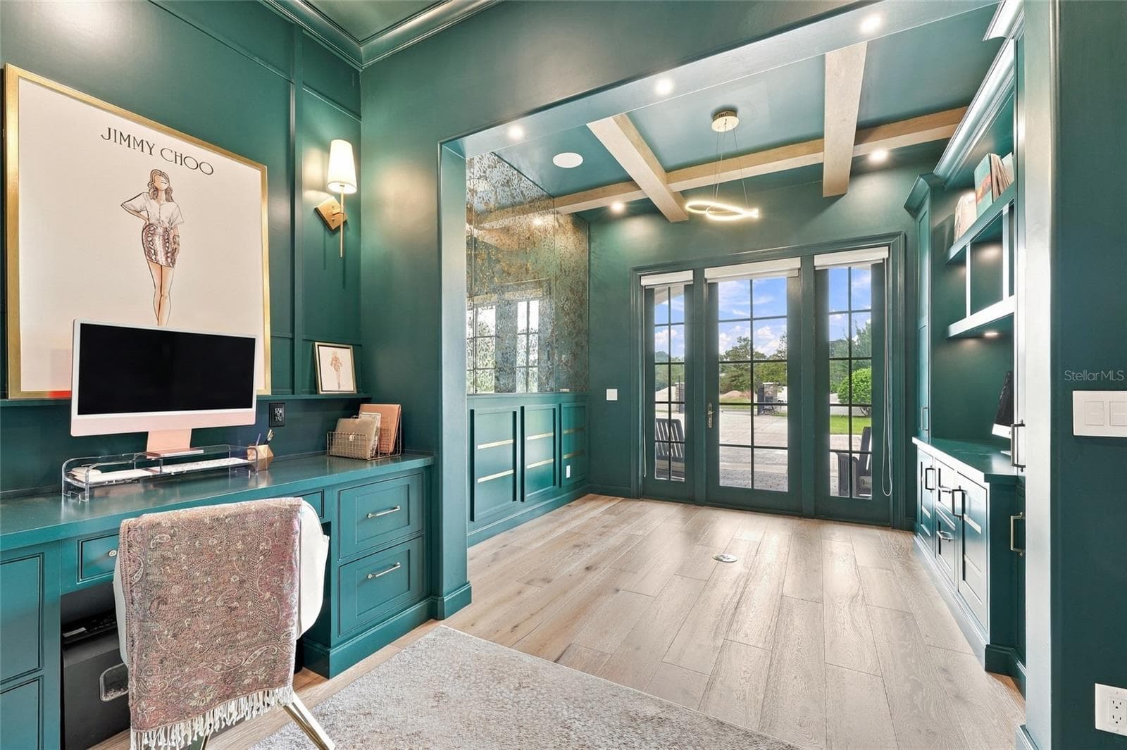 1ST FLOOR BEDROOM 2/OFFICE WITH BUILT-IN STORAGE - 9602 MAYWOOD DR, WINDERMERE