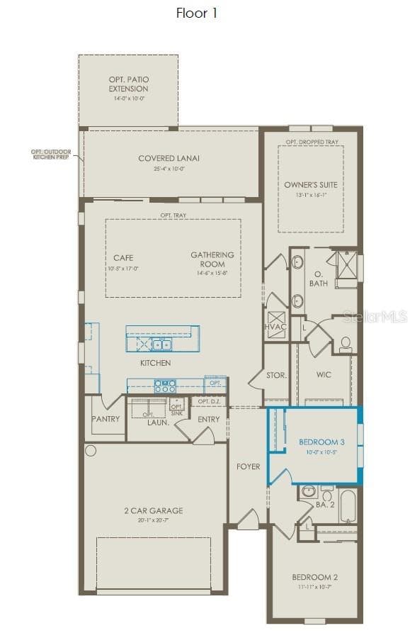 Floor Plan - Floor One - 2579 CLEAR NIGHT AVENUE, KISSIMMEE