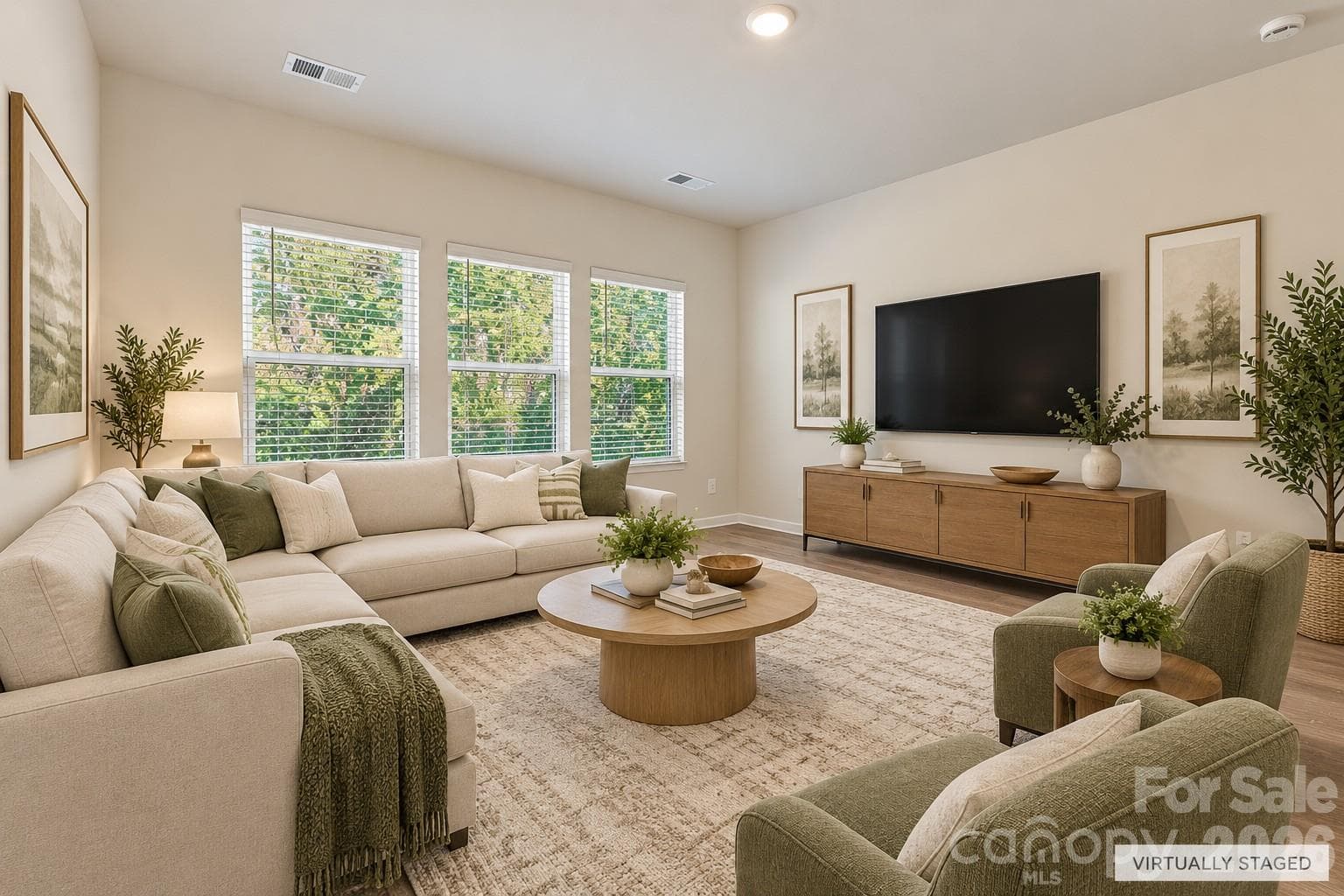 Great room virtually staged- has lots of natural light - 151 Bird Dog Drive, Mooresville