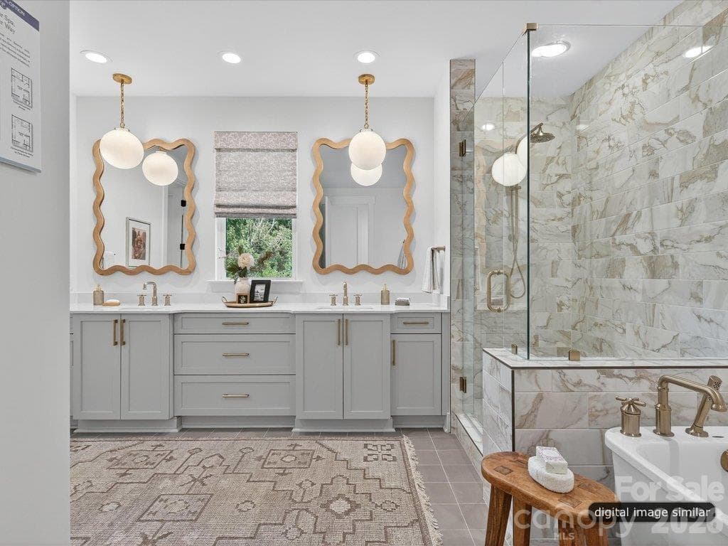 Luxurious Primary Bathroom - 305 Weddington Grove Lane, Weddington