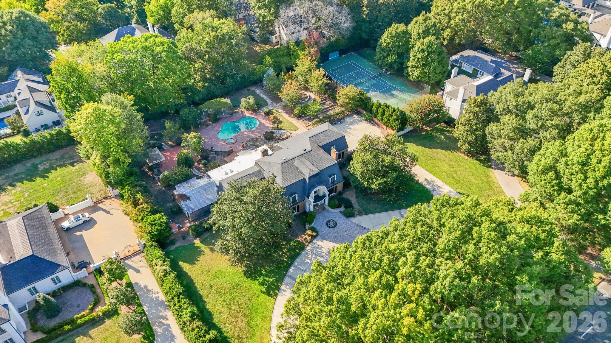 Aerial property view - 3452 Sharon Road, Charlotte