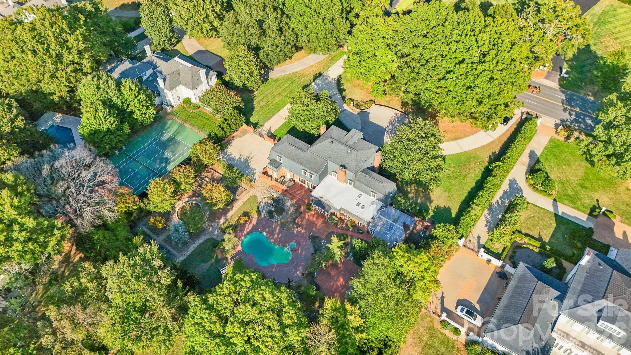 Aerial property view - 3452 Sharon Road, Charlotte