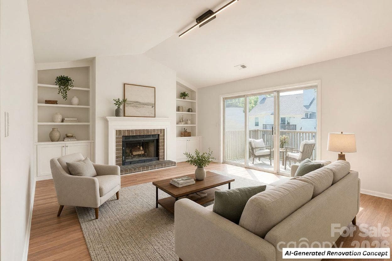 Living Room (AI-Generated Concept) - 766 Marsh Road, Charlotte