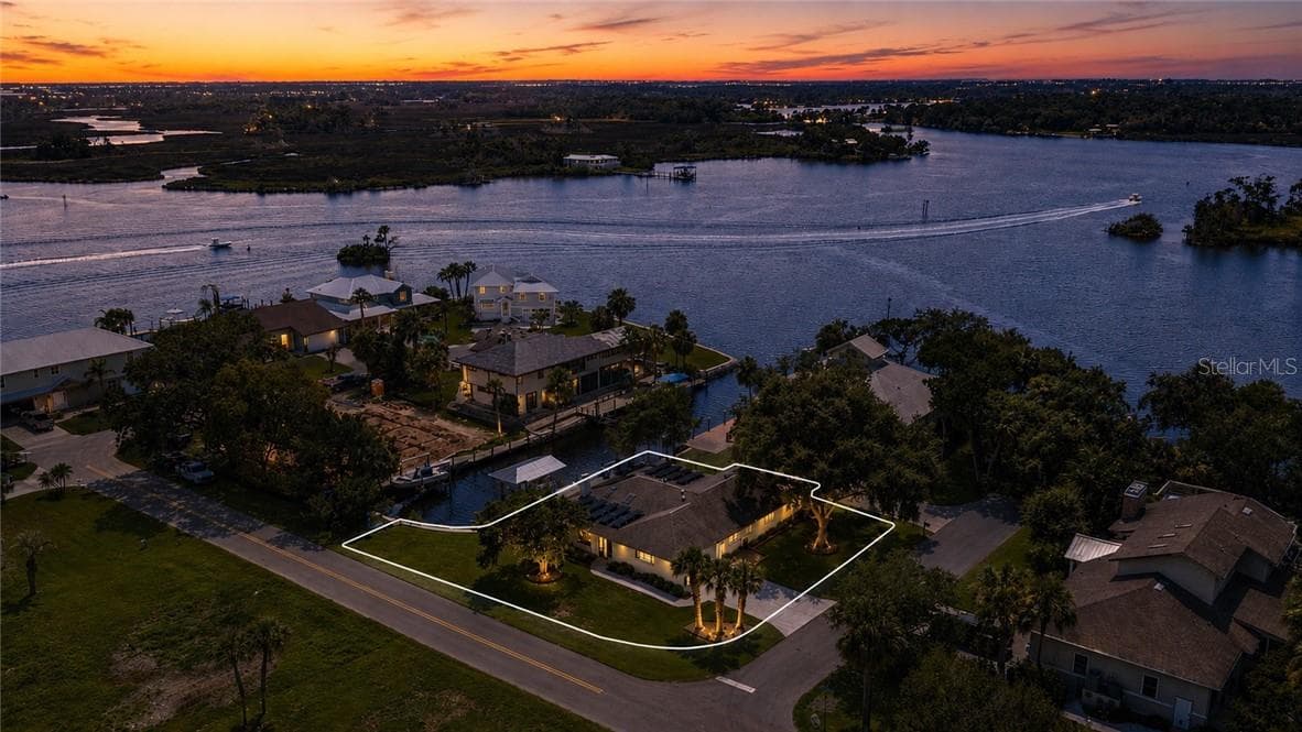 Sunset Aerial - 12014 W Dolphin CT, HOMOSASSA FL 34448