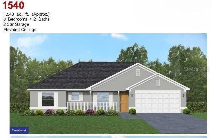 Artist Rendering-Not actual house or exterior colors - 699 W Hallam DR, DUNNELLON FL 34434