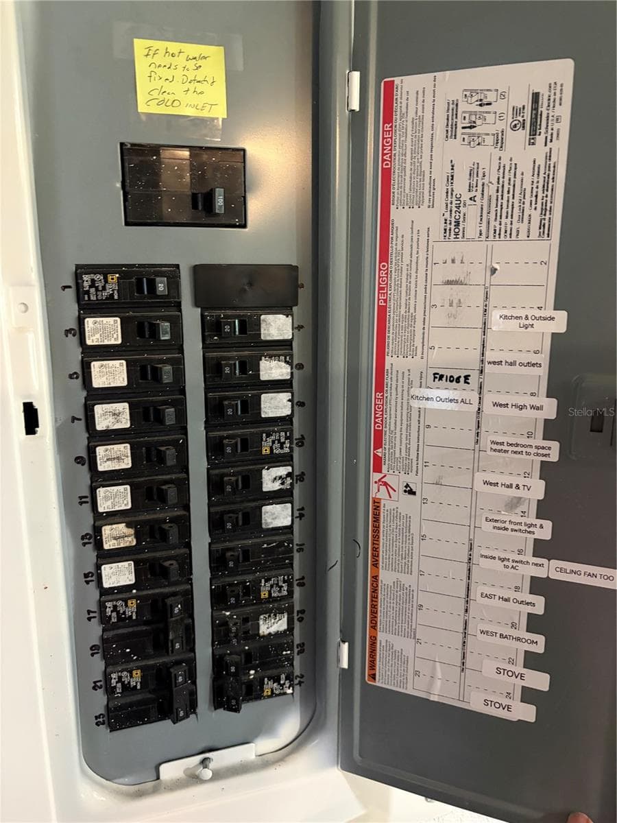 inside electric panel - 6401 SUNNYSIDE RANCH RD, BROOKSVILLE