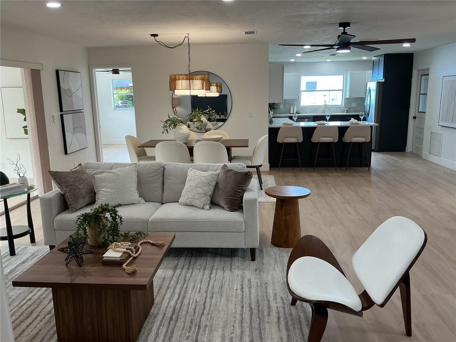 Look back over the great room to the kitchen - 5901 25TH ST S, ST PETERSBURG