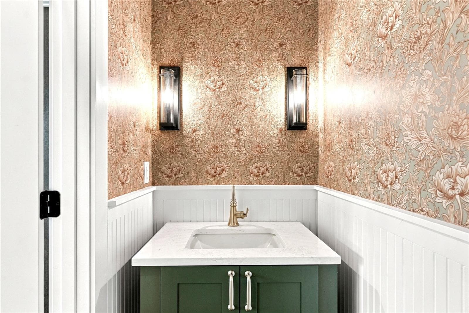 1st Floor Half Bath with Designer Wallpaper - 2544 1ST AVE N, ST PETERSBURG