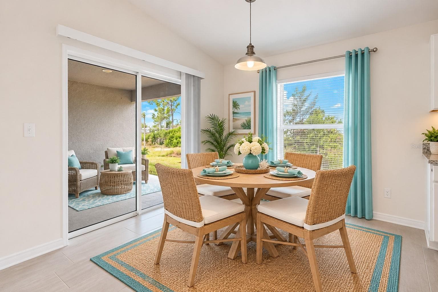 dining area with sliders to lanai - 1139 NW 10TH AVE, CAPE CORAL