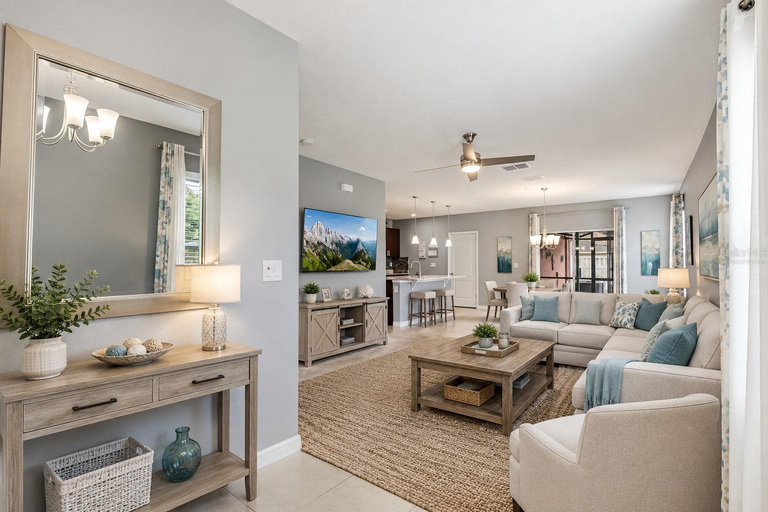 *Virtually Staged Living Room - 4800 RIVERWALK DR, ST CLOUD
