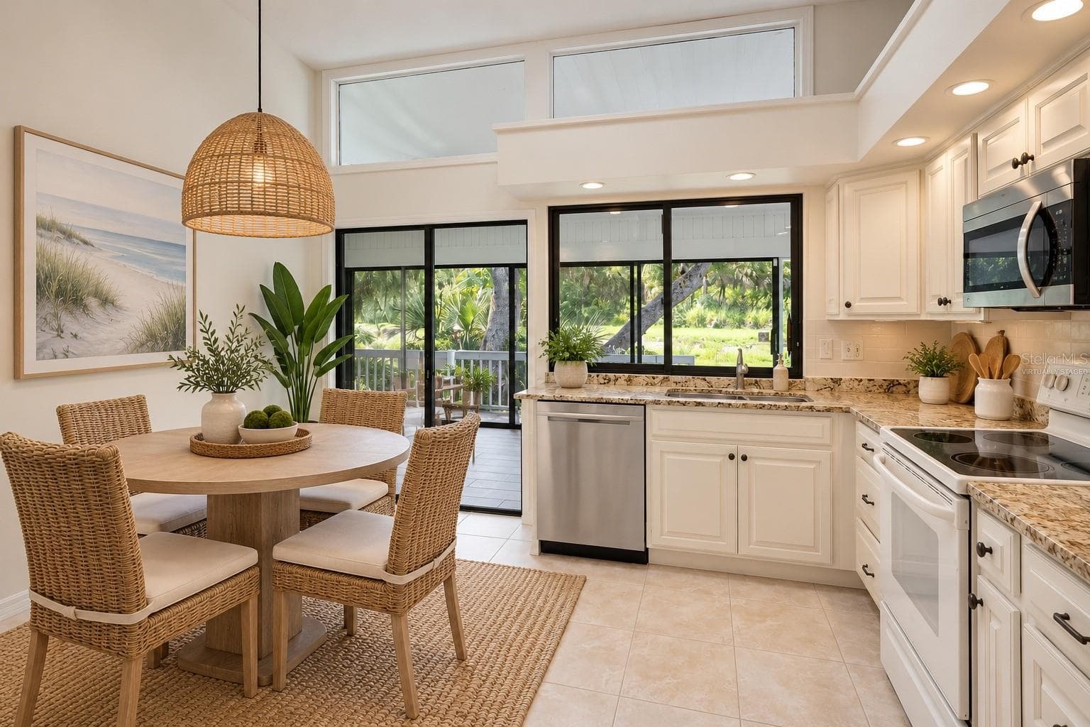 Virtually staged eat in kitchen - 851 FAULKWOOD CT, SARASOTA