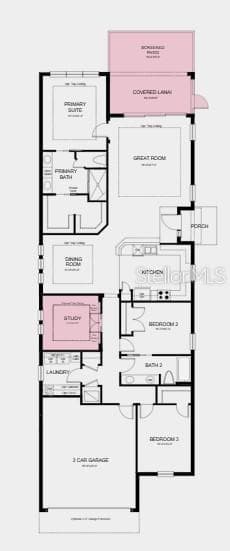 Floor Plan - Additional Highlights Include: tray ceiling package, 8' interior doors, 4' garage extension, additional sink in the secondary bath, and extended flooring into primary suite and closet - 3819 FRACCARETA WAY, WESLEY CHAPEL