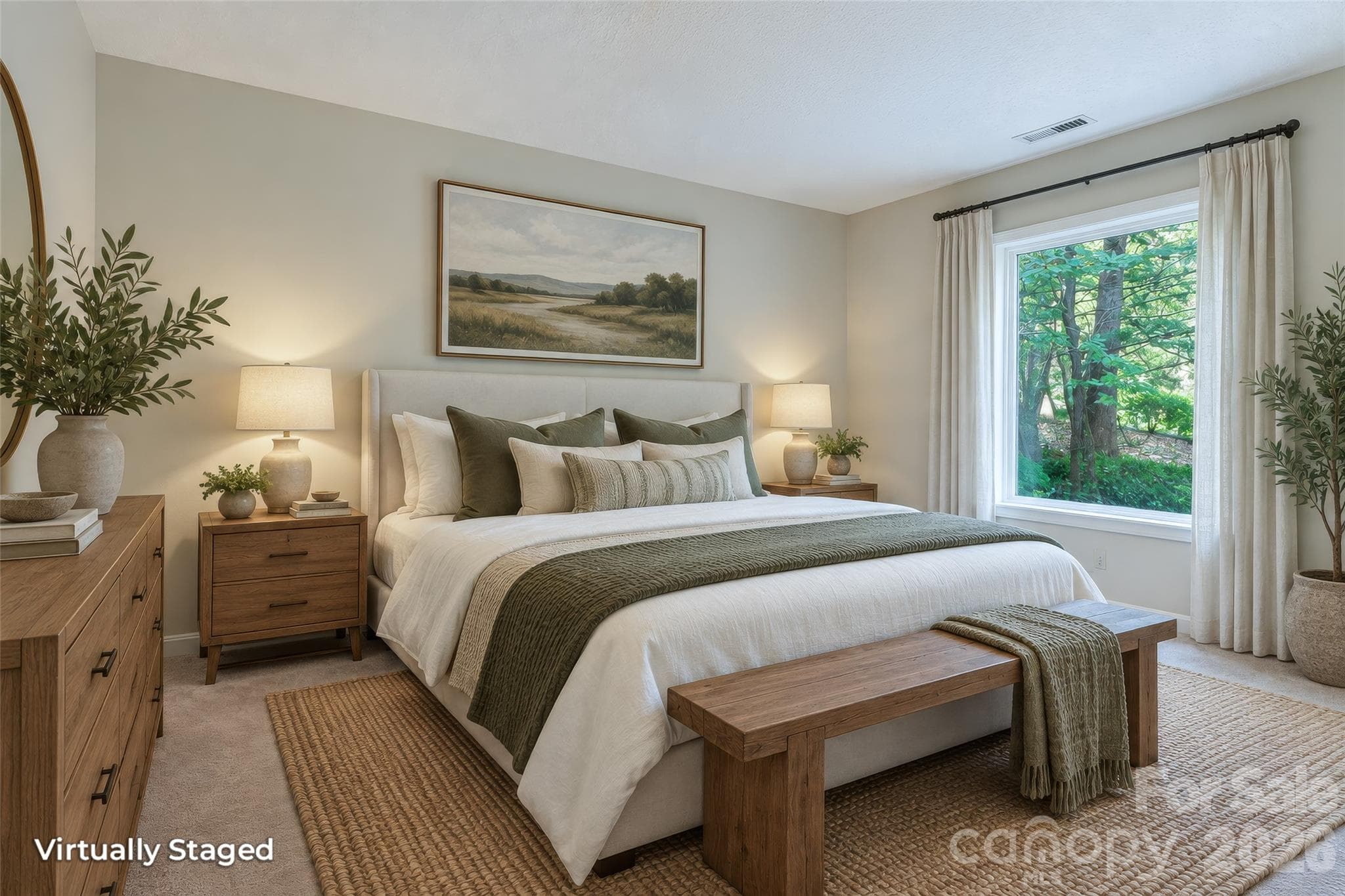 Main level bedroom VIRTUALLY STAGED - 112 Rhododendron Avenue, Black Mountain
