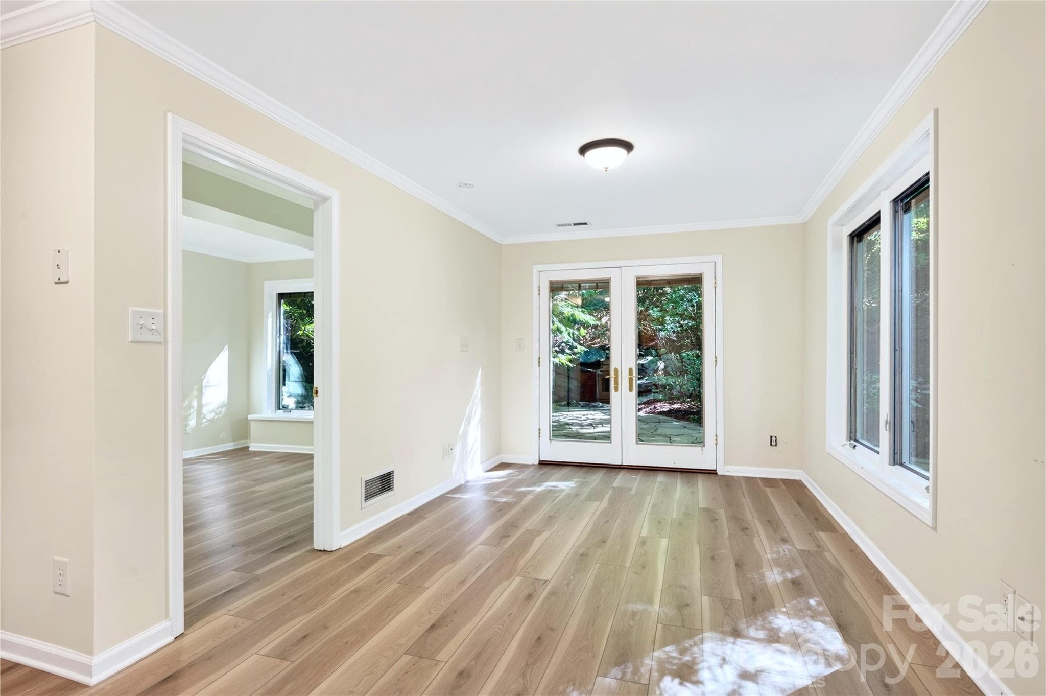 Lower level room opens to rear terrace - 112 Rhododendron Avenue, Black Mountain
