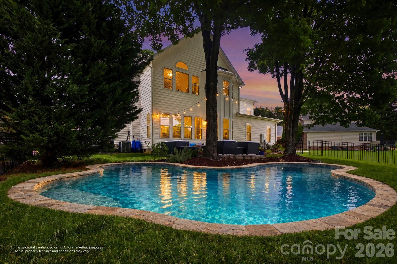 This is a rendering of what could be built in the backyard.  AI photo. - Cornelius
