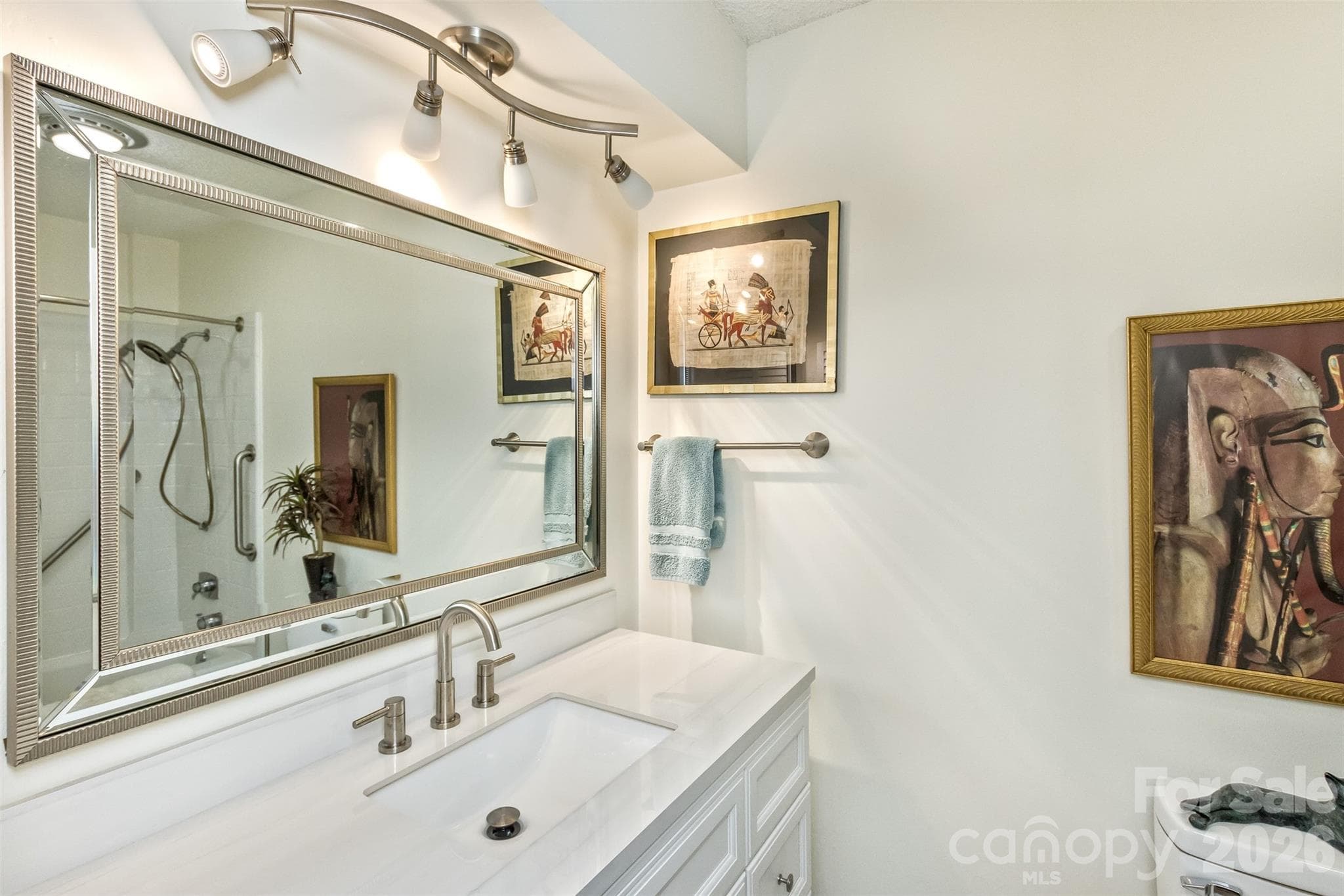 Ensuite primary bathroom. Freshly renovated - 503 Crowfields Lane, Asheville