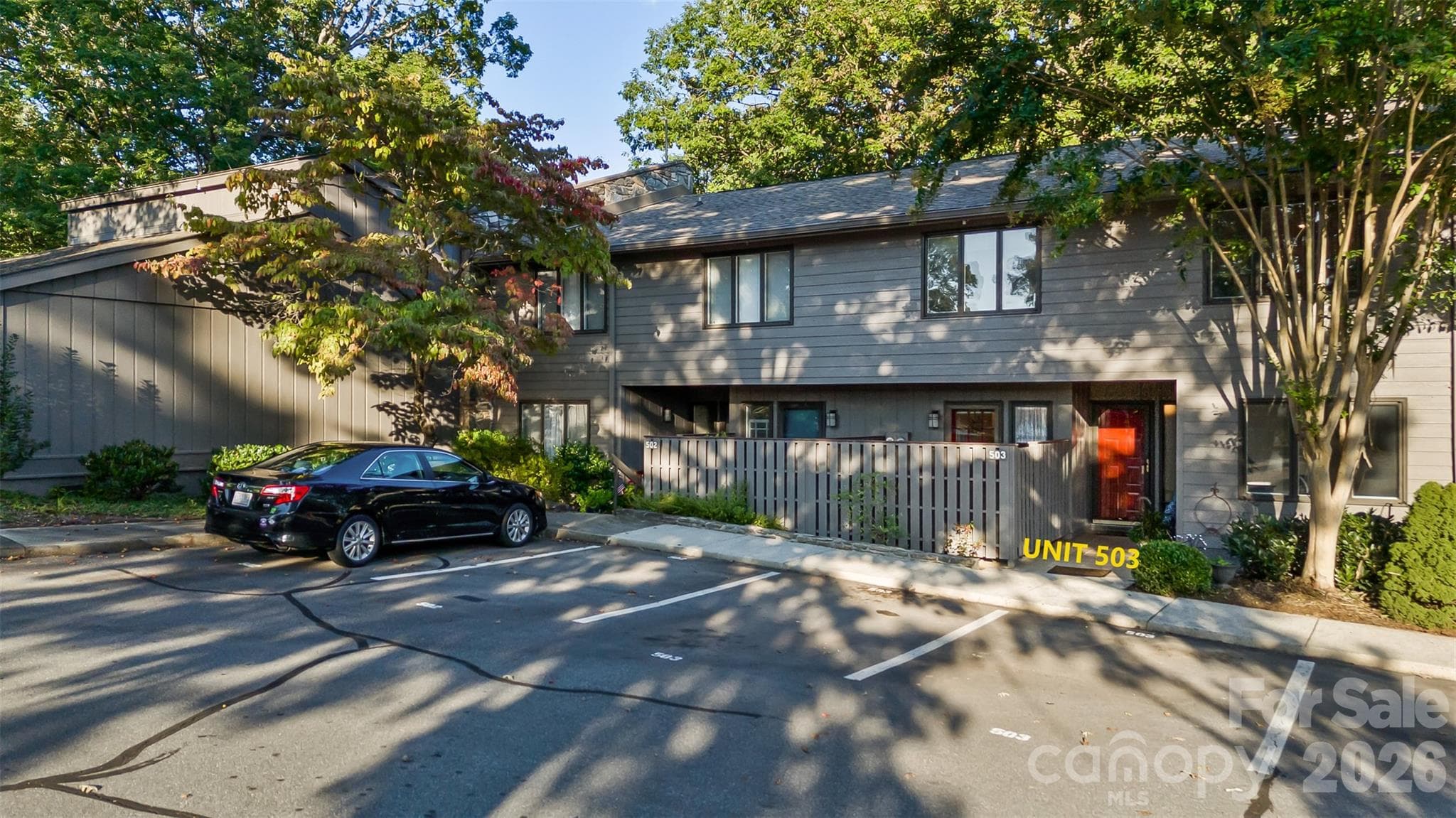 Modern gray exterior - 503 Crowfields Lane, Asheville