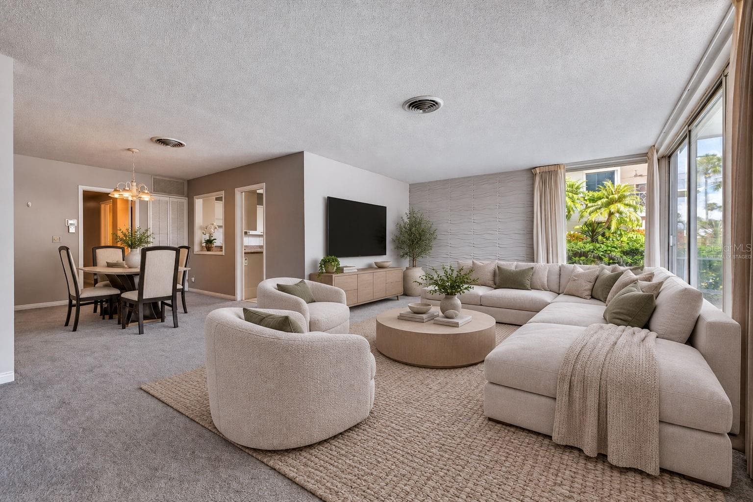 Virtually Staged Living Room - 1000 N SHORE DR NE #2, ST PETERSBURG