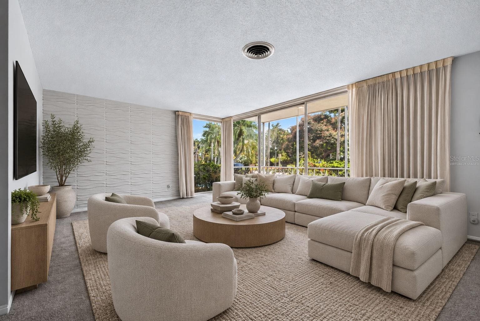 Virtually Staged Living Room - 1000 N SHORE DR NE #2, ST PETERSBURG