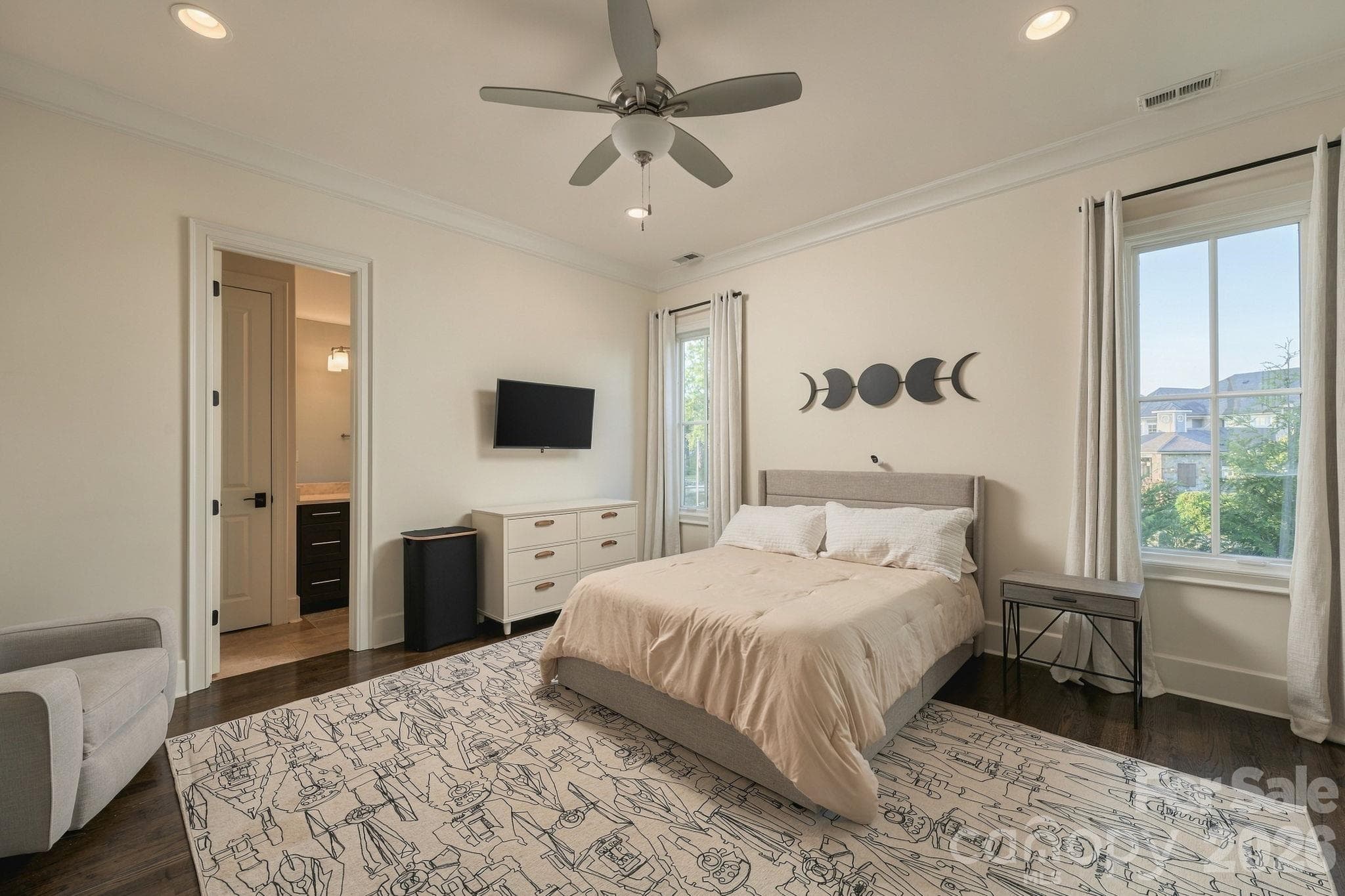Bedroom 4 with ensuite bath is full of natural light! - 21215 Senlac Lane, Cornelius