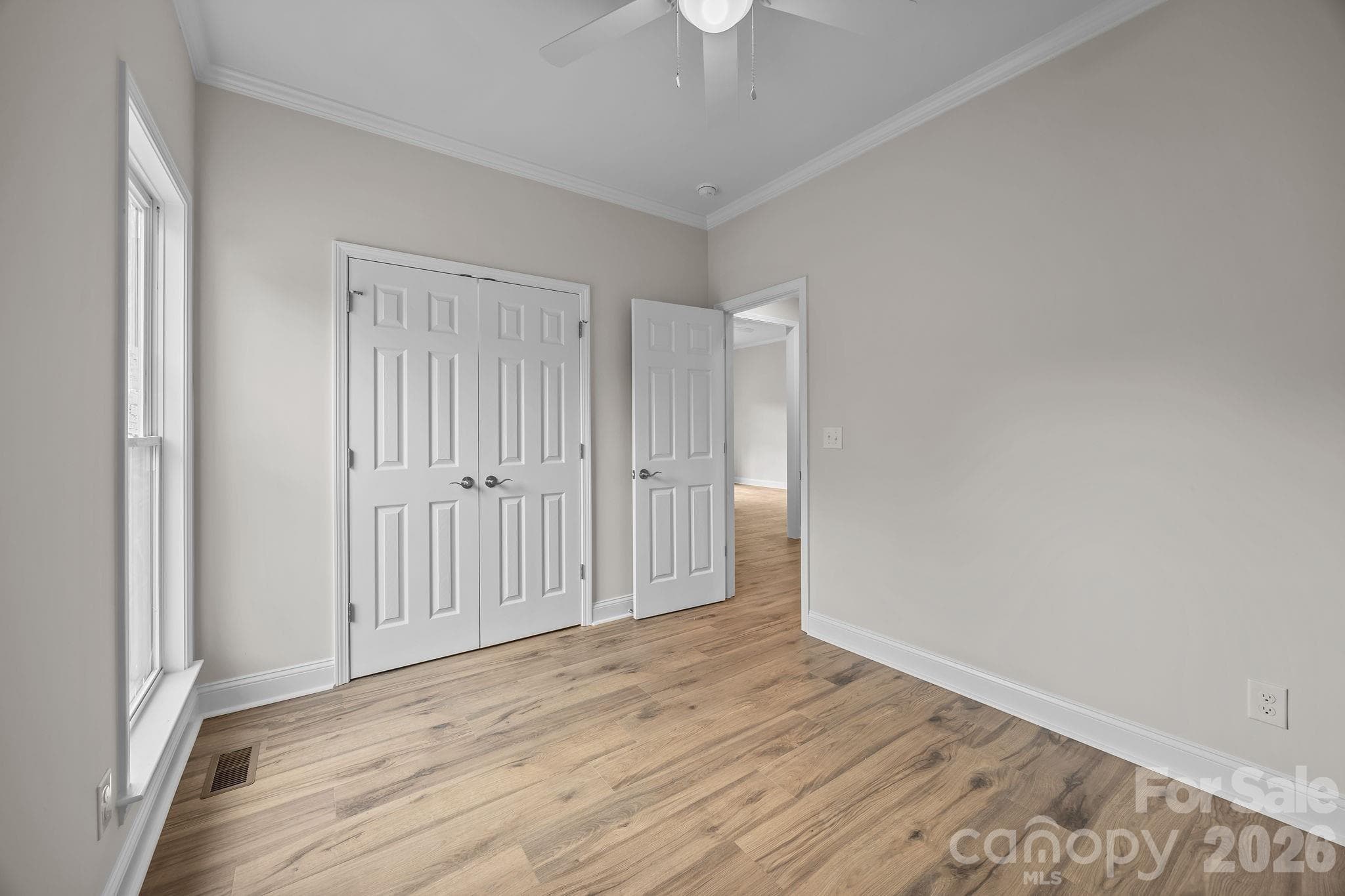 Bedroom with ceiling fan - 1270 N Shaver Street, Salisbury