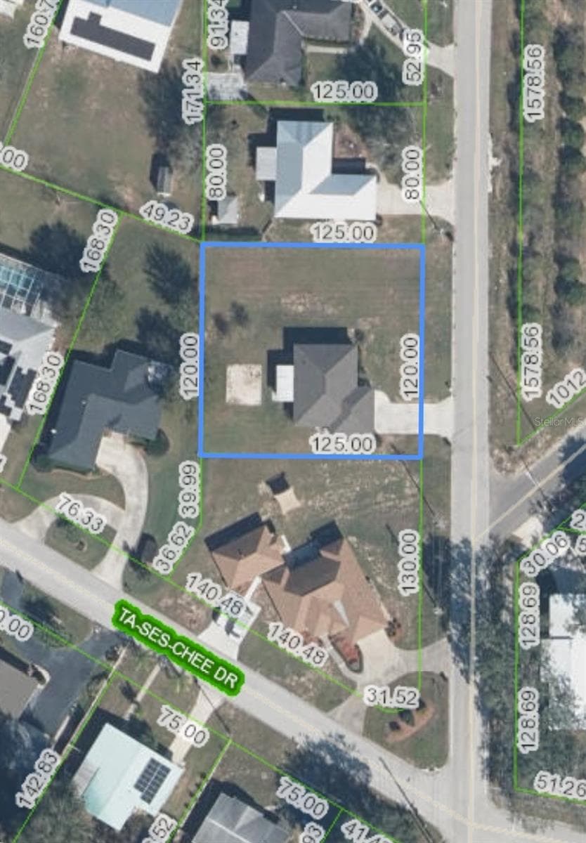 Aerial plot lines to be verified by buyer - 1420 HIAWATHA AVE, SEBRING