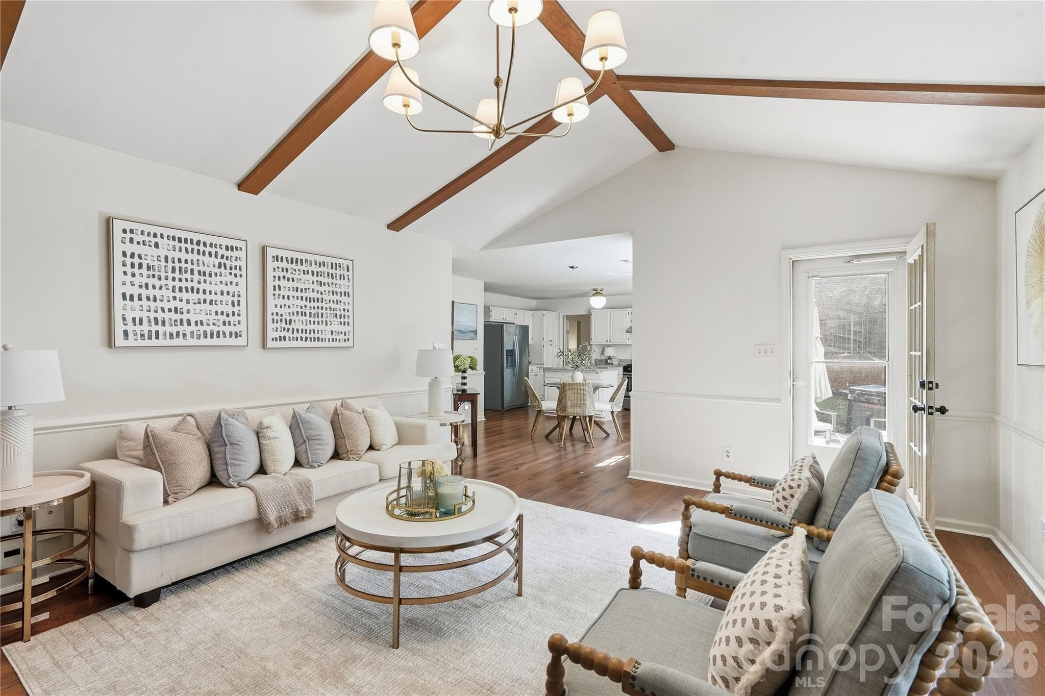 Living room with access to back patio - 717 Fredricksburg Road, Matthews
