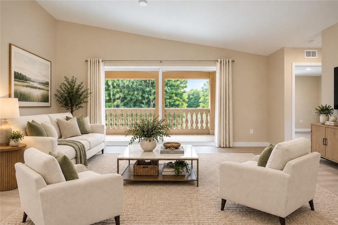 Living Room, Virtually Staged - 4450 E windmill DR #206, INVERNESS FL 34453, Inverness