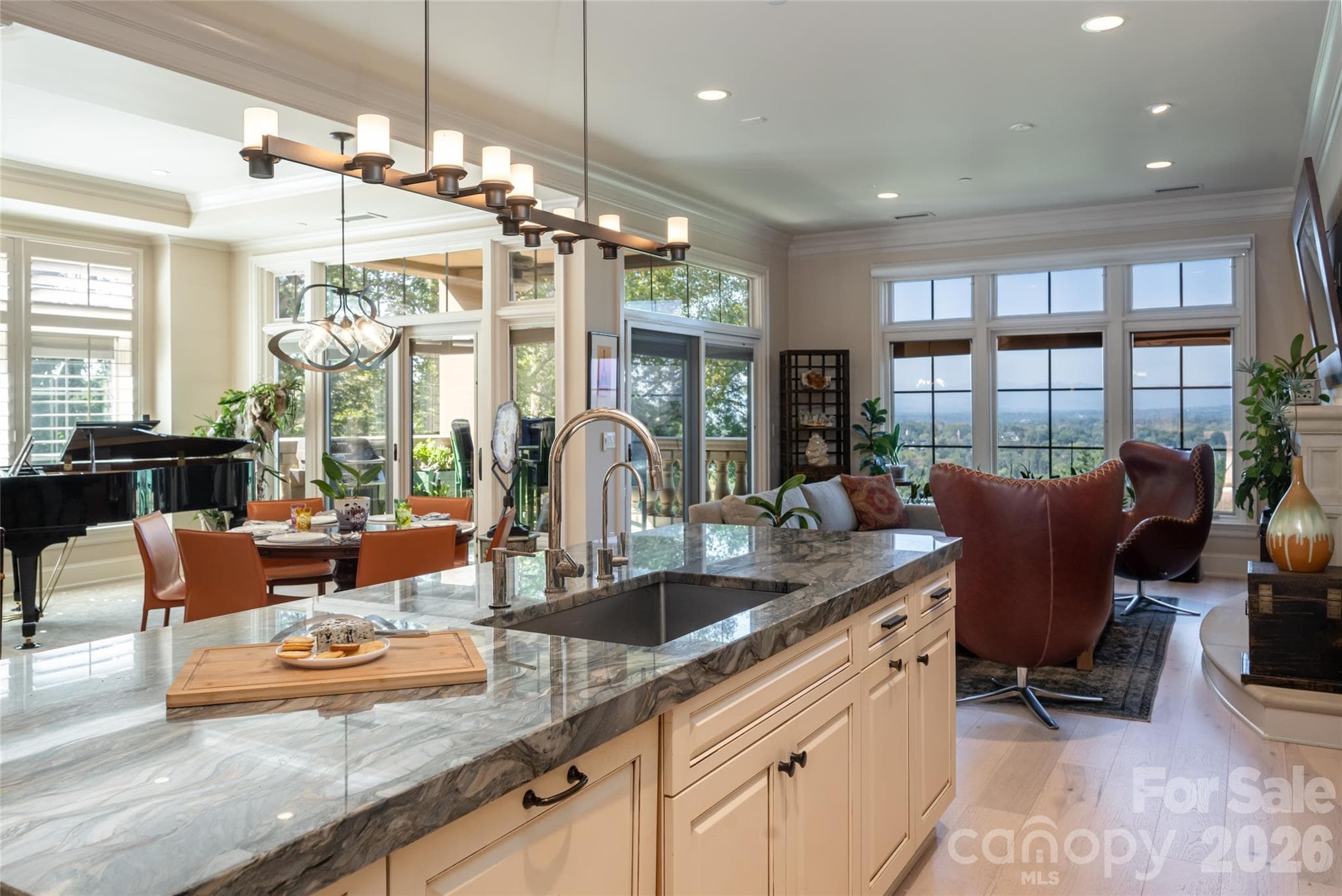 Kitchen opens to dining and living room - 288 Macon Avenue, Asheville