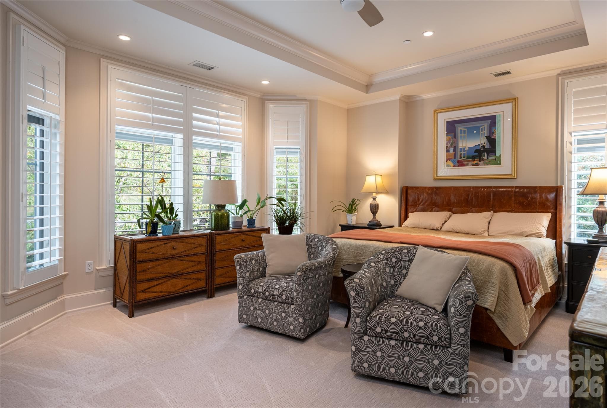 Spacious Primary Bedroom with bay window - 288 Macon Avenue, Asheville