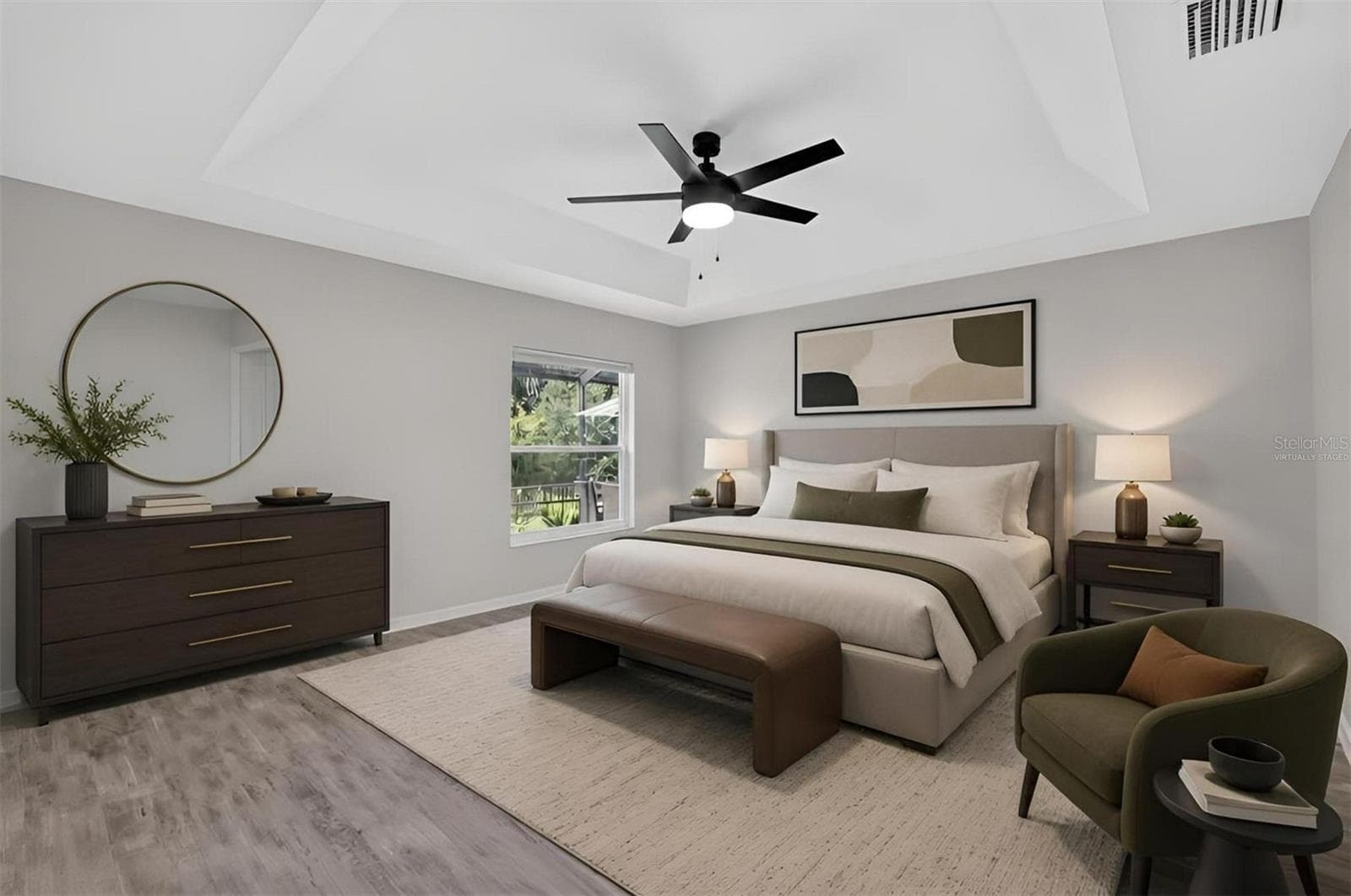 Primary Bedroom-Virtually Staged - 3254 ZIPPERER WAY, THE VILLAGES