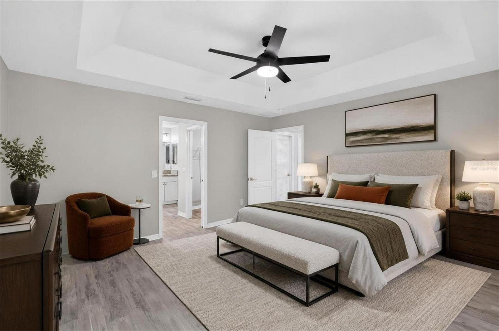 Primary Bedroom-Virtually Staged - 3254 ZIPPERER WAY, THE VILLAGES