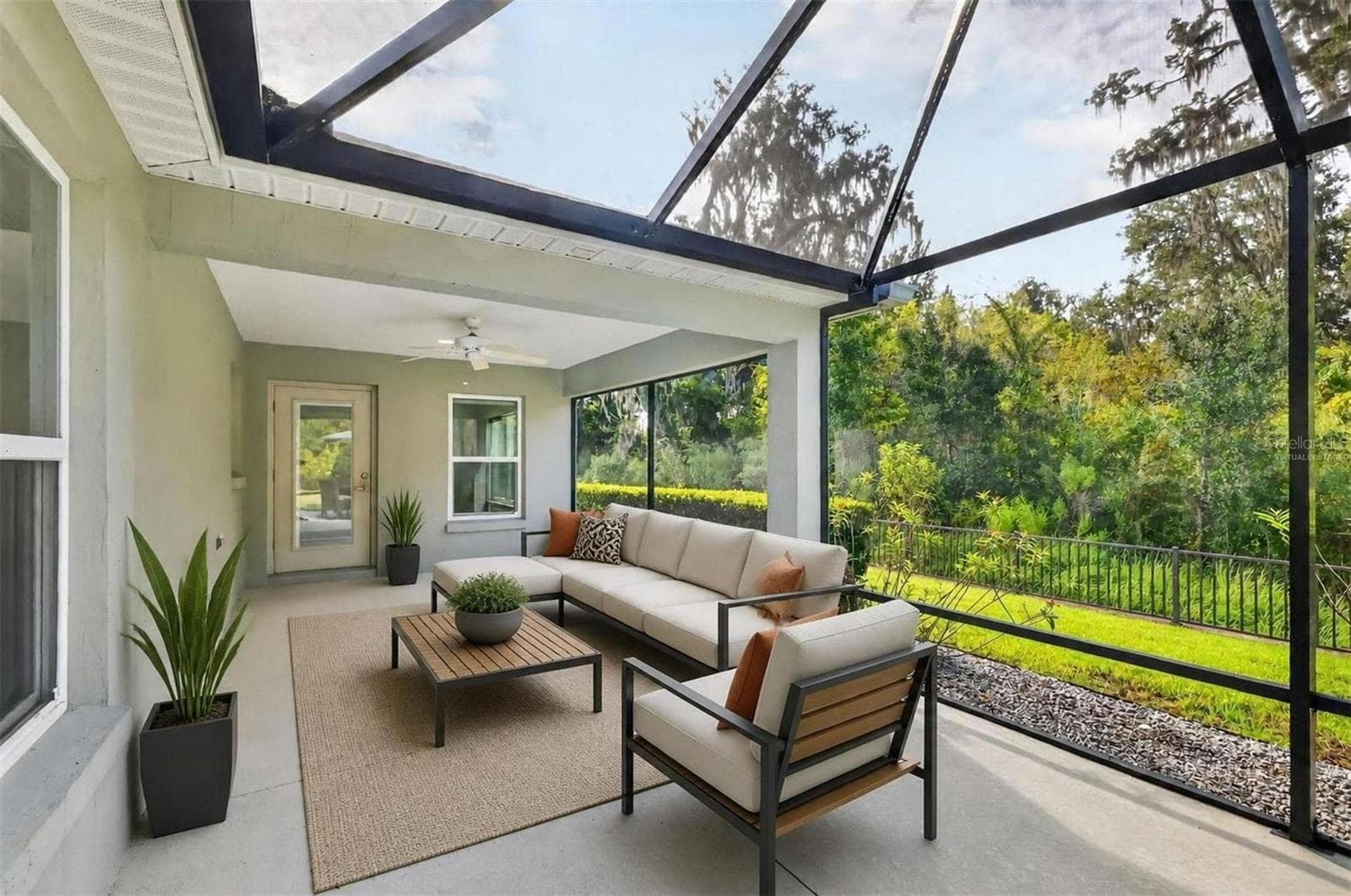 Expansive Lanai with Extended Birdcage with PRIVATE PRESERVE VIEWS-Virtually Staged - 3254 ZIPPERER WAY, THE VILLAGES