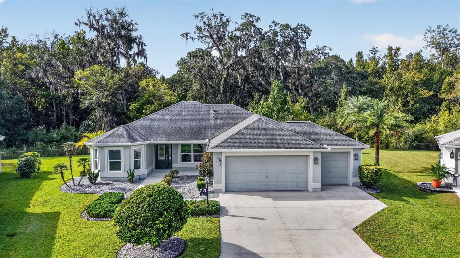 Aerial Front Elevation with PRESERVE VIEWS - 3254 ZIPPERER WAY, THE VILLAGES
