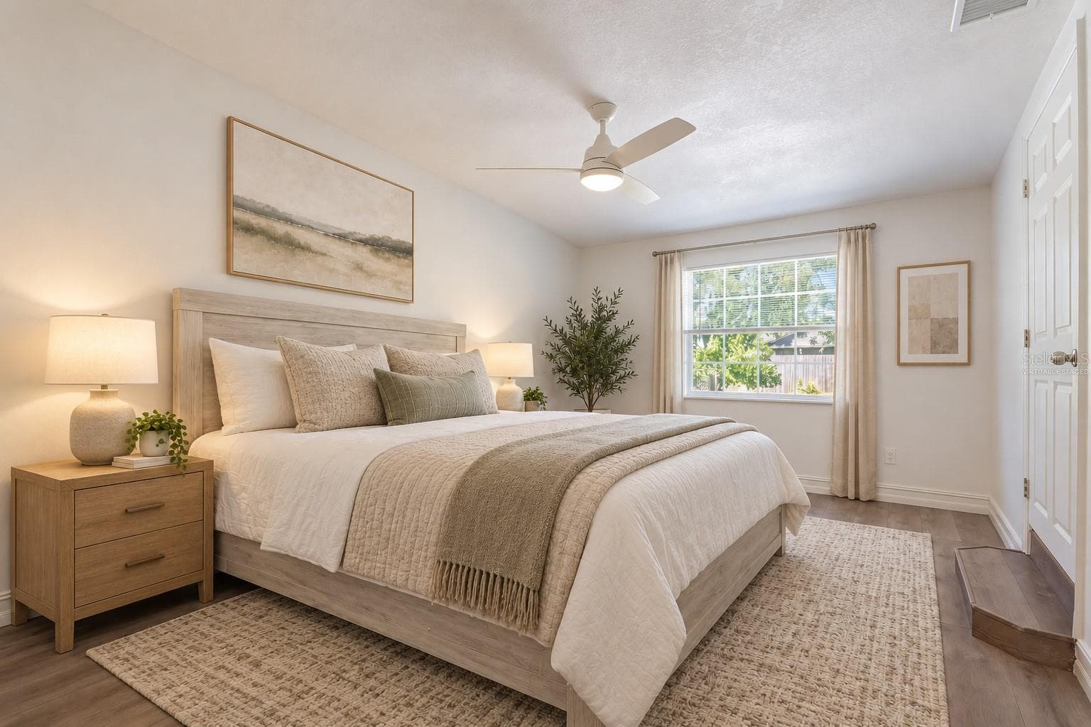 Master Bedroom Virtually Staged - 526 E JESSUP AVE, LONGWOOD