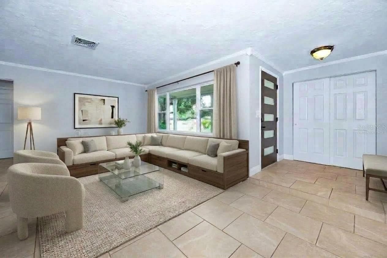 Virtually Staged Living Room off the Entry - 13760 87TH PL, SEMINOLE